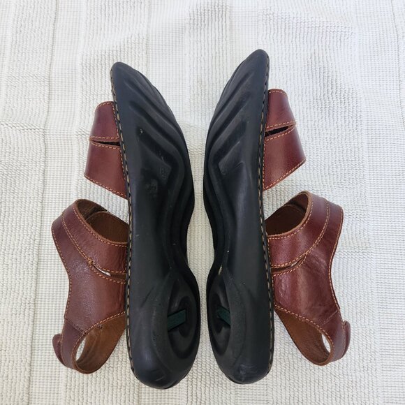 Josef Seibel Sandals Womens 39 /8  Slingback Strappy Brown Leather Open Toe - Picture 10 of 11